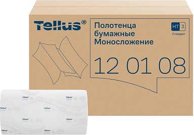 Бумажные полотенца Tellus Сложения ZZ стандарт 1 слой / 120108