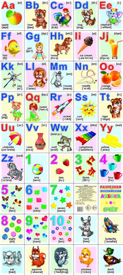 Развивающий плакат Леда Азбука и счет. Английский, твердая обложка