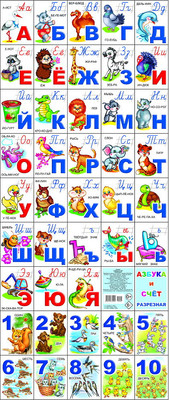 Развивающий плакат Леда Азбука и счет, твердая обложка