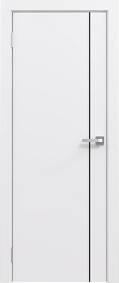 Дверь межкомнатная Юни Эмаль Line 1 90x200 (белый/черный)