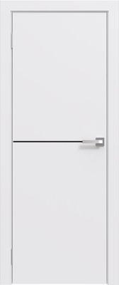 Дверь межкомнатная Юни Эмаль Line 7 90x200 (белый/черный)
