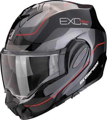 Мотошлем Scorpion Exo Exo-Tech Evo Pro Commuta (2XL, черный/серебристый/красный)