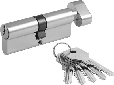 Цилиндровый механизм замка Нора-М STD AL ЛВ-80 40-40 (хром, хедер)