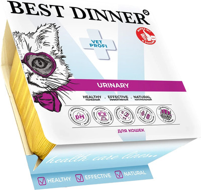 Влажный ветеринарный корм для кошек Best Dinner Vet Profi Urinary Паштет с ягненком (100г)