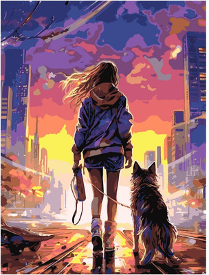 Картина по номерам Lori Город будущего / Кпн-399