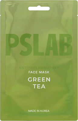 Маска для лица тканевая Pslab Green Tea Противовоспалительная (23мл)