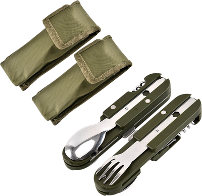 Набор столовых приборов походных Sundays Нож, вилка, ложка для кемпинга / TBD06028162 (2шт)