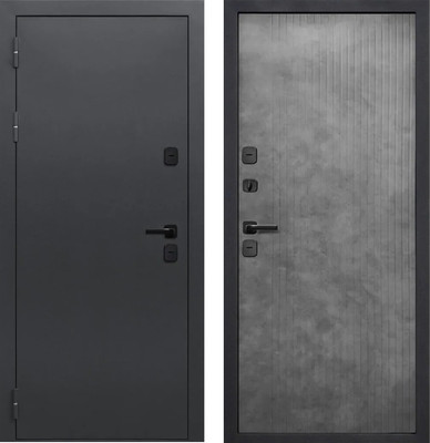 Входная дверь Гарда Isoterma букле графит/бетон лофт грей (96x205, левая)