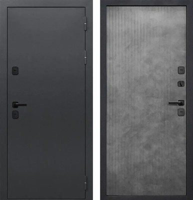 Входная дверь Гарда Isoterma букле графит/бетон лофт грей (96x205, правая)