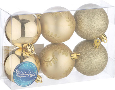 Набор шаров новогодних Волшебная страна SYQB3-0123246 / 106350 (6шт)