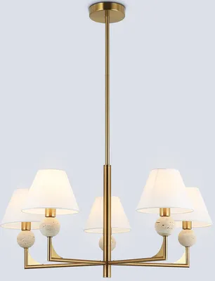 Люстра Ambrella LH75159/5 BS/FR (латунь/белый матовый)