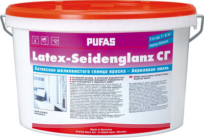Краска Pufas Латексная акриловая (5л, шелковистый глянец)