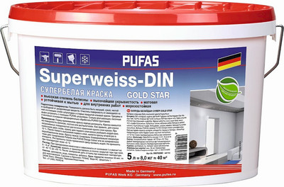 Краска Pufas Gold-Star ДИН (5л, cупербелый)