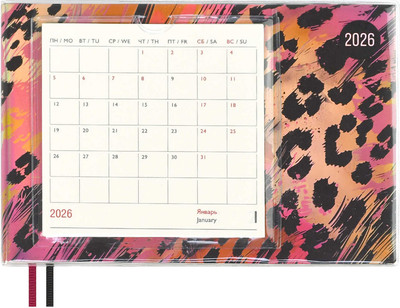 Еженедельник Escalada Леопард 2026 / 70349 (64л, розовый)