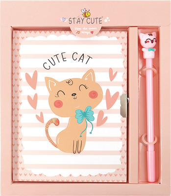 Записная книжка Darvish Милые котики. С ручкой / DV-14624B (50л, оранжевый)