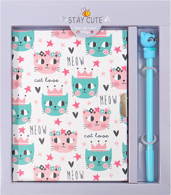 Записная книжка Darvish Милые котики. С ручкой / DV-14624D (50л, фиолетовый)