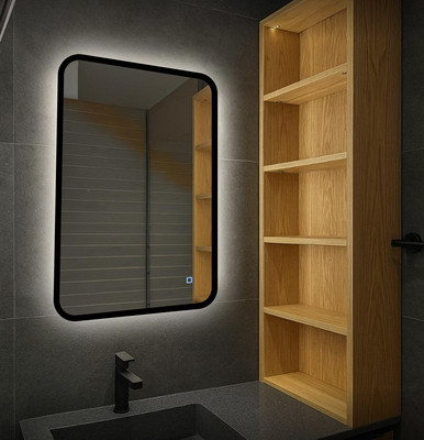 Зеркало Emze Smartphone 40х60 / LED.UV.SMART.40.60.СНЕ.4K (черный с УФ-окантовкой и подсветкой)