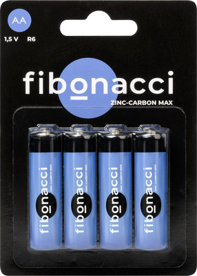 Комплект батареек Fibonacci R6/4B AA / FB-R6M-BL4 (4шт)