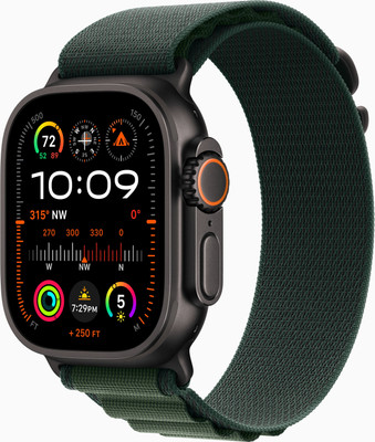 Умные часы Apple Watch Ultra 2 LTE 49mm / MX4Q3 (черный титан/темно-зеленый ремешок)