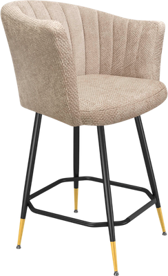 Стул барный Sheffilton SHT-ST42-1/S148-1 (милк/черный муар/золото)