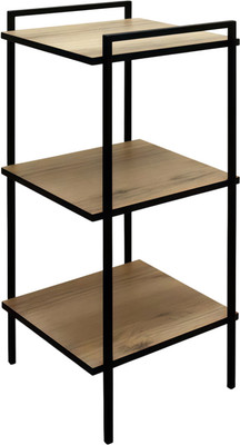 Стеллаж Древпром ДП4-12 ЛДСП (делано/черный матовый)