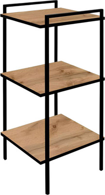 Стеллаж Древпром ДП4-12 ЛДСП (дуб вотан/черный матовый)