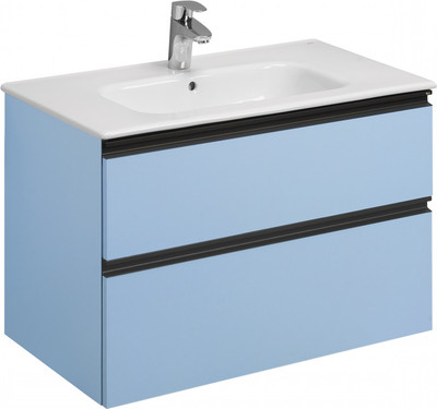 Тумба под умывальник Roca Domi 80 / ZRU9307871 (небесный синий матовый)