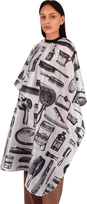 Накидка парикмахерская QFM 4700921 (белый/черный)