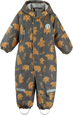 Комбинезон прогулочный детский Amarobaby Adventure / AB-OD25-6202AD/11-86 (р.86-92, серый/медведи)