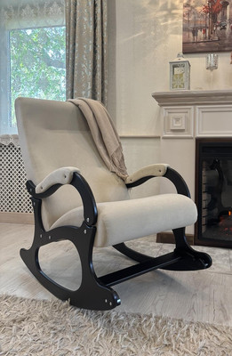 Кресло-качалка Mio Tesoro Бастион-32 (велюр бежевый/черный)