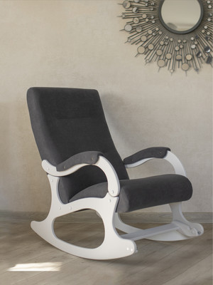 Кресло-качалка Mio Tesoro Бастион-32 (велюр графит/белый)