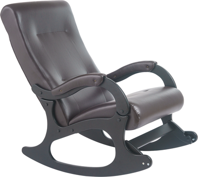 Кресло-качалка Mio Tesoro Бастион-32 (кожзам коричневый/черный)