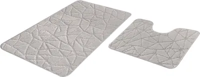 Набор ковриков для ванной и туалета Shahintex PP 60x100+60x50 (перламутр 01)