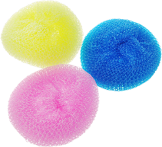 Набор губок для мытья посуды Perfera для тефлоновой посуды и стеклокерамики пластиковая плетеная (3шт)