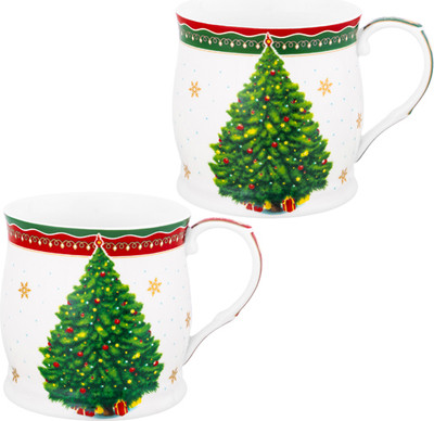Набор кружек Elan Gallery Новогодняя елка New Bone China / 420796