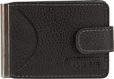 Зажим для денег Poshete 604-140M-BLK (черная кожа)