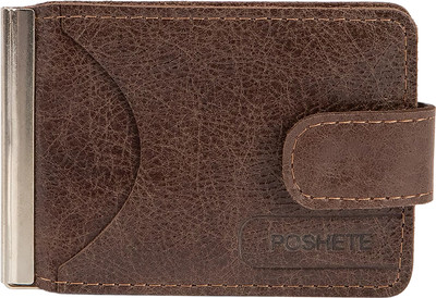 Зажим для денег Poshete 604-140NPK-BRW (коричневая кожа)