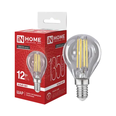 Лампа INhome LED-Шар-Deco 12Вт 230В Е14 4000К 1350Лм / 4690612063348