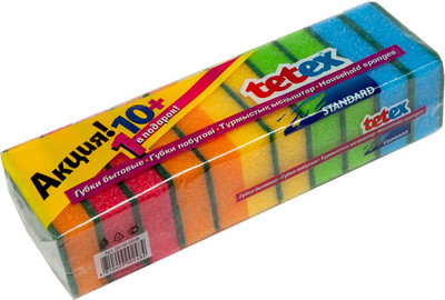 Набор губок хозяйственных Tetex 90x60мм (10шт+1шт)