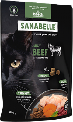 Полувлажный корм для кошек Bosch Petfood Sanabelle Juicy с говядиной (250г)