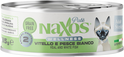 Влажный корм для кошек Adragna Naxos Adult Паштет из Телятины и Белой рыбы / 9204W/85P/NA (85г)