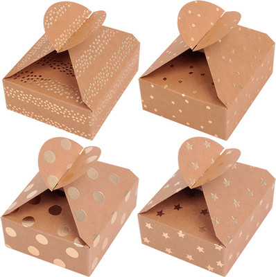 Набор коробок подарочных Darvish 6x7.5x2.5 см / DV-14650-2 (4 шт, крафт золото)