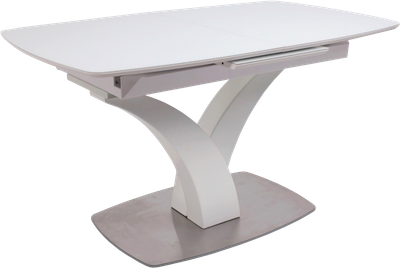 Обеденный стол Аврора Нотр дам Moderne Optiwhite 140-180x85 (белый/белый муар)