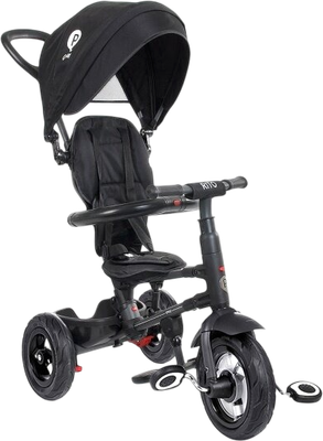 Трехколесный велосипед с ручкой QPlay QA6B (черный)