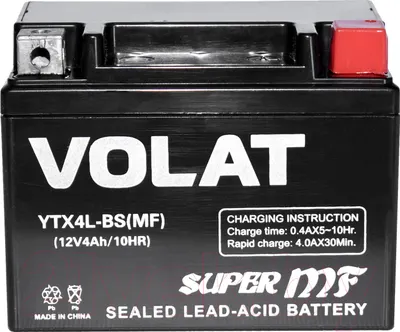 Мотоаккумулятор VOLAT YTX4L-BS MF R+ (4 А/ч)