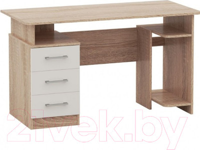 Компьютерный стол Империал Гарвард 3ящ 130 (дуб сонома/белый)