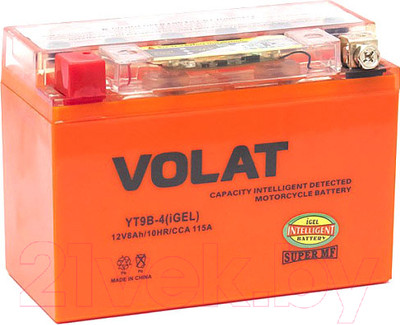 Мотоаккумулятор VOLAT YT9B-4 iGEL L+ (8 А/ч)