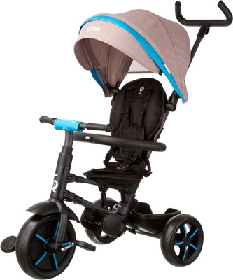 Трехколесный велосипед с ручкой QPlay Star1GB (серо-голубой)