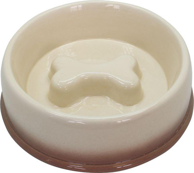 Миска для животных №1 Косточка / МКР270 (680мл, бежевый)