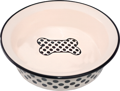 Миска для животных №1 Косточка / МКР451 (150мл, черный горох)